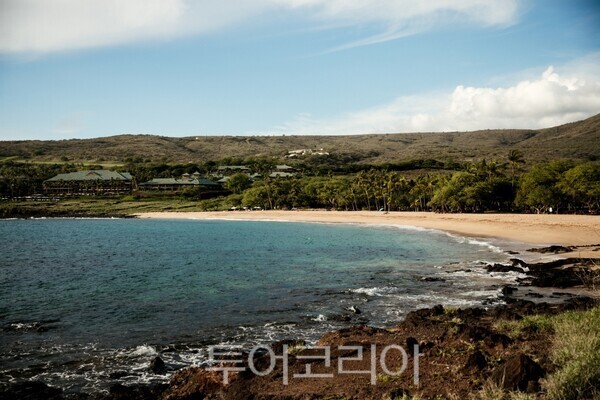 라나이 훌로포에 해변 공원의 초승달 모양 백사장. /사진 -하와이 관광청