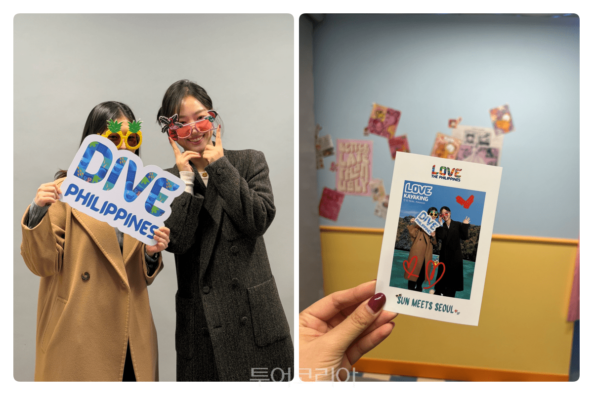 2층 포토 부스에서 필리핀 감성을 담은 인증샷을 남길 수 있다