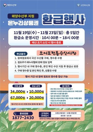 시흥시,오이도전통수산시장서 ‘온누리상품권 환급 행사’